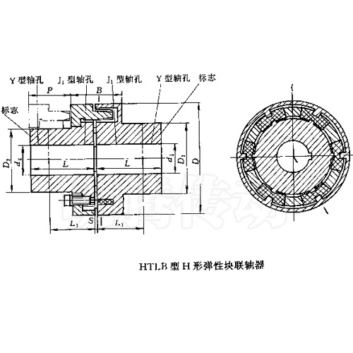 HTLB型弹性块联轴器图纸